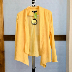 CUTIE LONDON NWT Sunny‎ Yellow Open Blazer Cardigan Jacket Sz 6